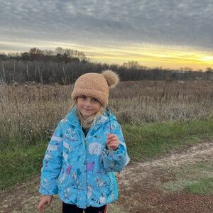 Obermeyer Girls Blue Animal Print Winter Ski Jacket Coat Size 5 I-Grow Hooded